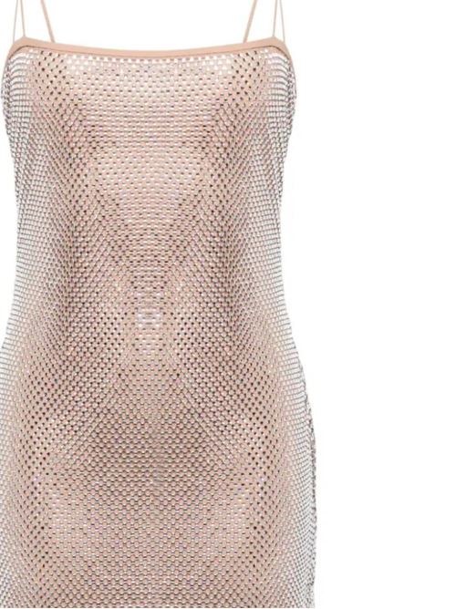 Silver-tone/light brown crystal dress GIUSEPPE DI MORABITO | 02PSDR346Q0223121